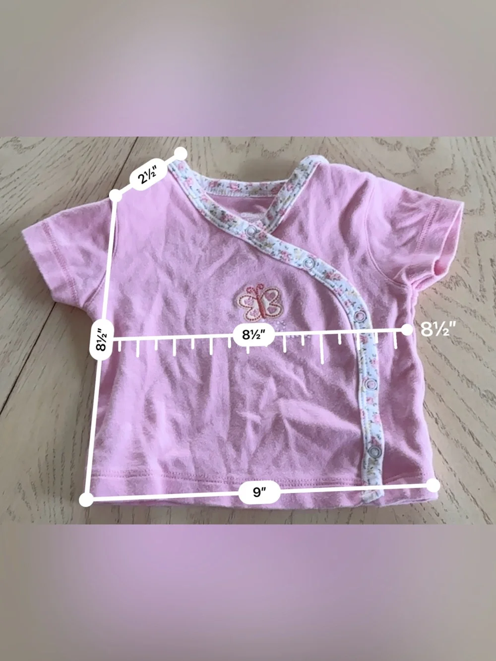 Oshkosh B’Gosh Pink 3 Months Top Tshirt Snap On Cotton Vintage Style